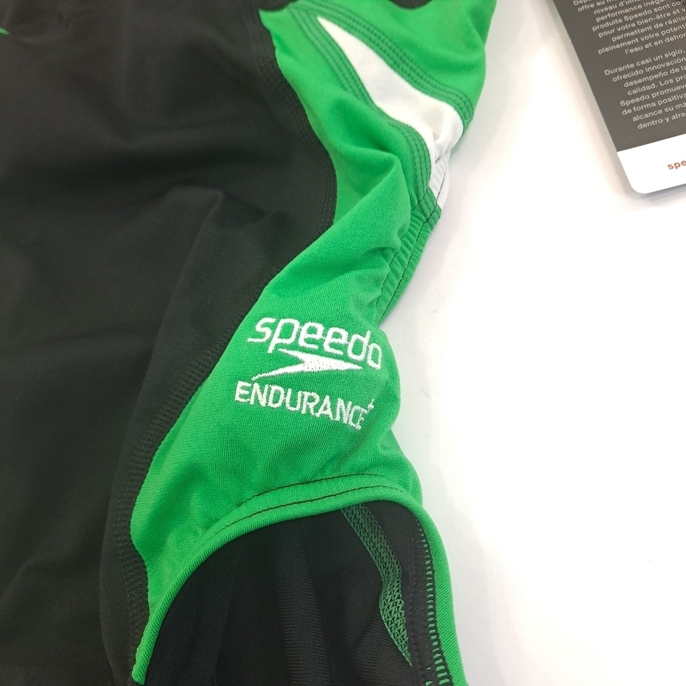 Speedo Womens One Piece Swimsuit Endurance+ Super Pro Team Black Green Sz 22 XXS - Picture 7 of 16